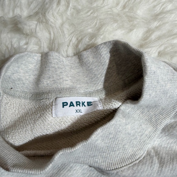 PARKE X SET ACTIVE XXL Gray Sweatshirt Mockneck Gray Grey Black Varsity Letters - Picture 5 of 7